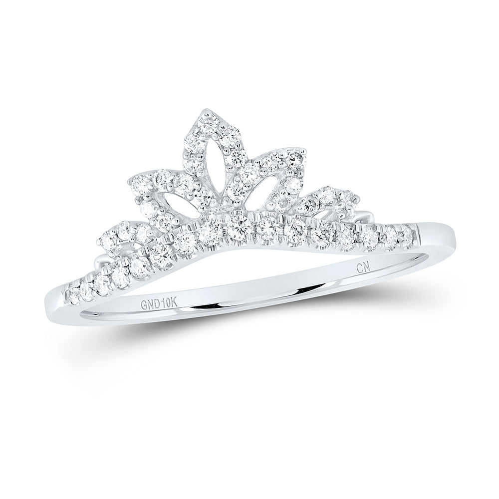 10kt White Gold Womens Round Diamond Enhancer Wedding Band 1/5 Cttw