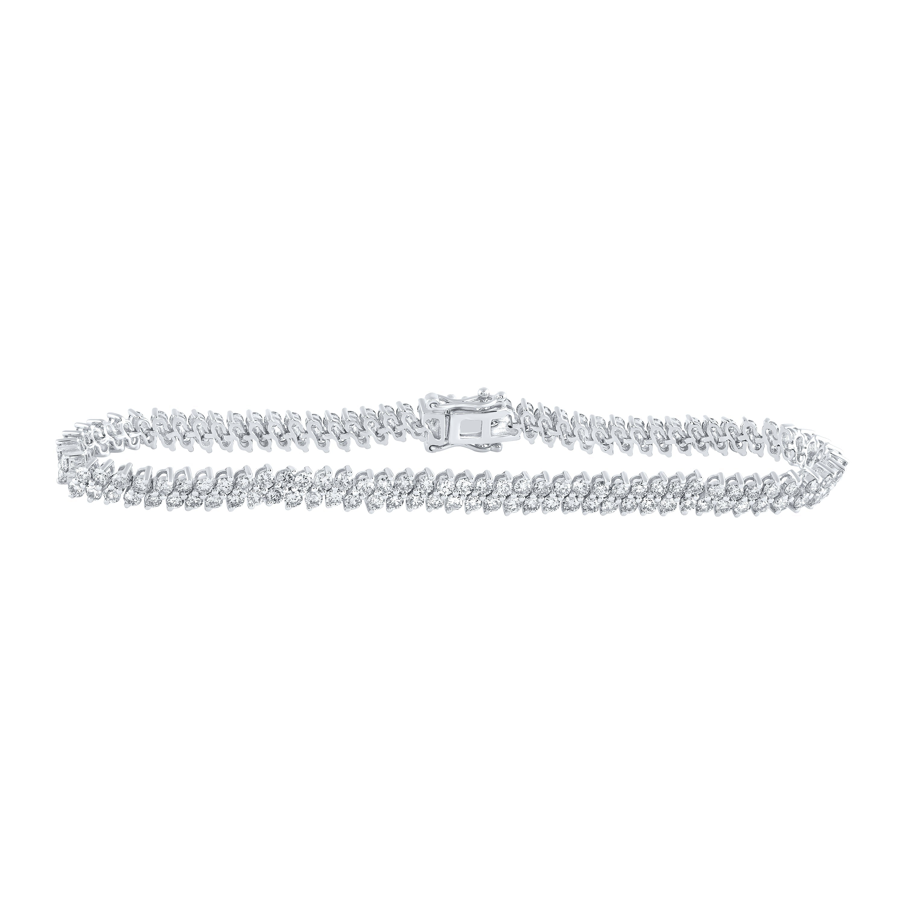 14kt White Gold Womens Round Diamond Tennis Bracelet 4-7/8 Cttw