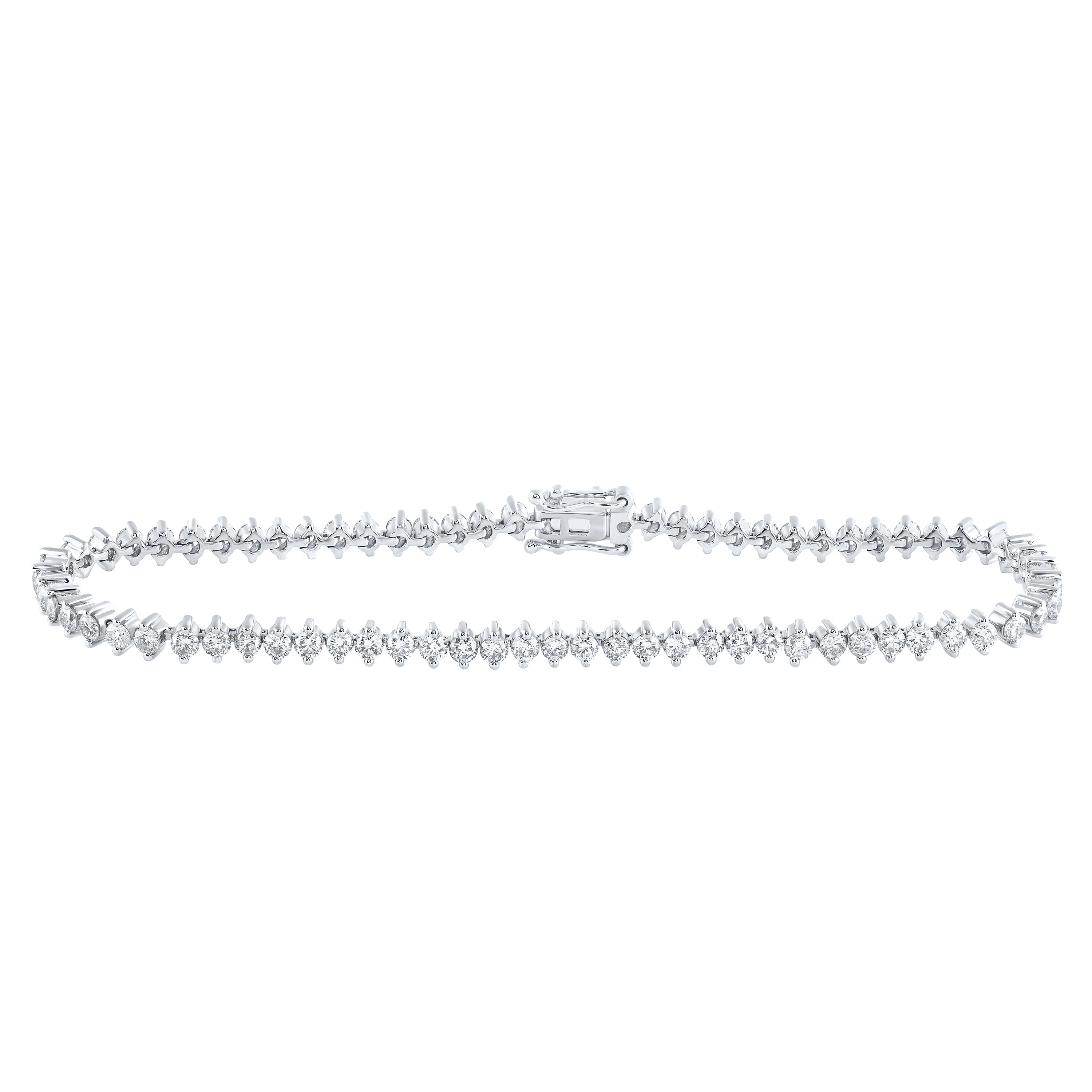 14kt White Gold Womens Round Diamond Tennis Bracelet 3-1/4 Cttw