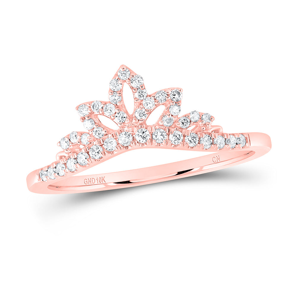 10kt Rose Gold Womens Round Diamond Enhancer Wedding Band 1/5 Cttw