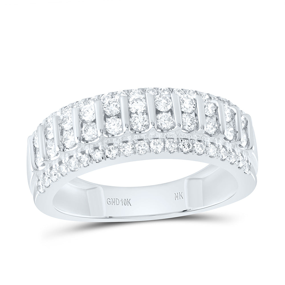 10kt Yellow Gold Mens Round Diamond Band Ring 1 Cttw