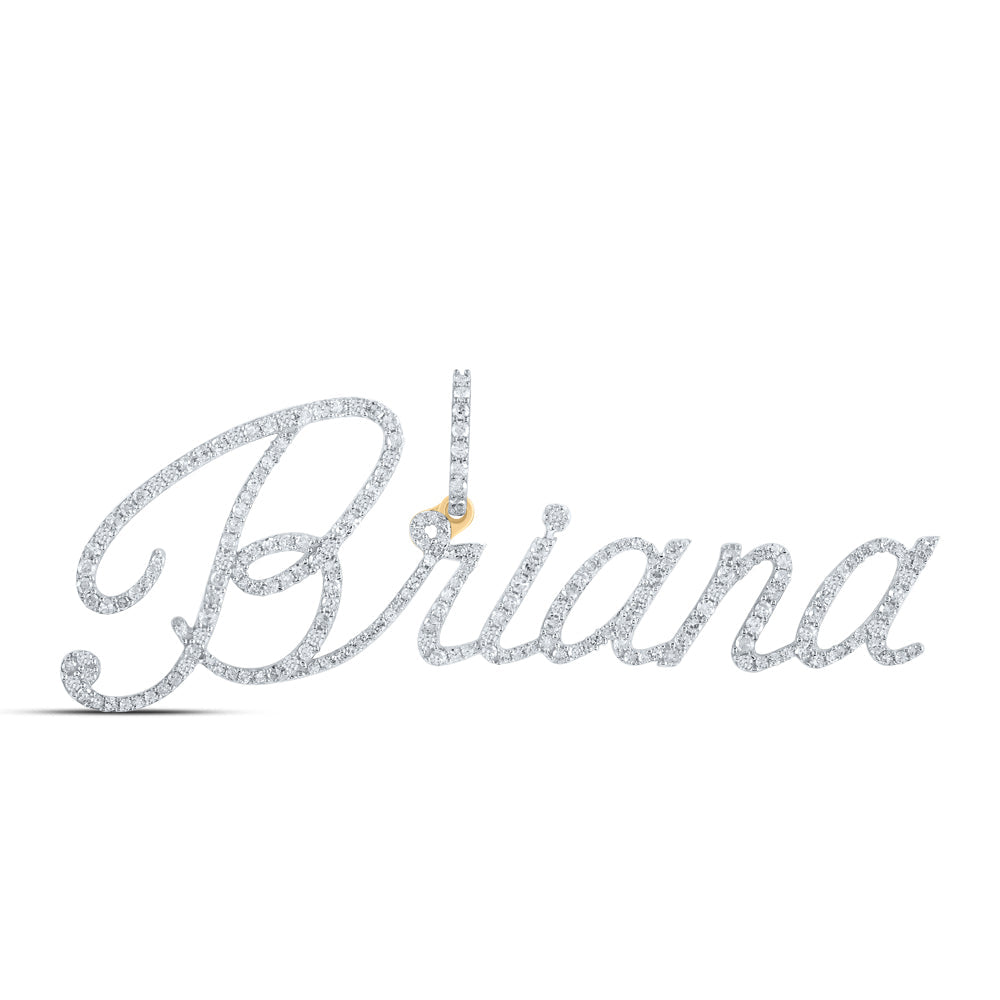 10kt Yellow Gold Womens Round Diamond BRIANA Name Pendant 1 Cttw