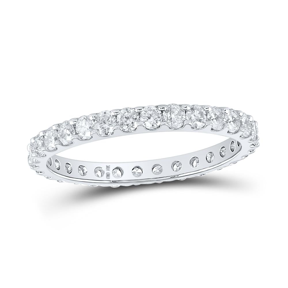 10kt White Gold Womens Round Diamond Eternity Wedding Band 7/8 Cttw