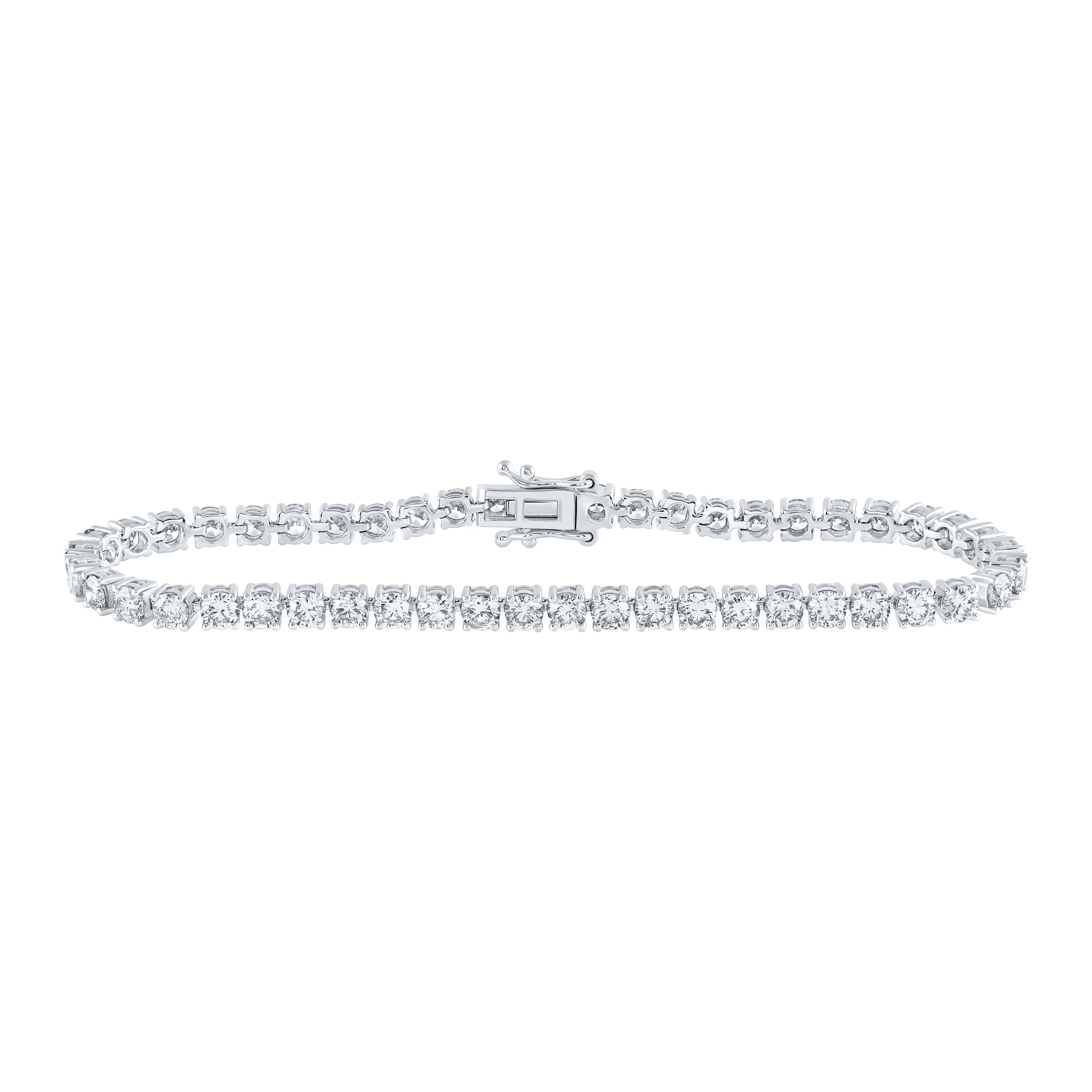 14kt White Gold Womens Round Diamond Fashion Bracelet 7 Cttw