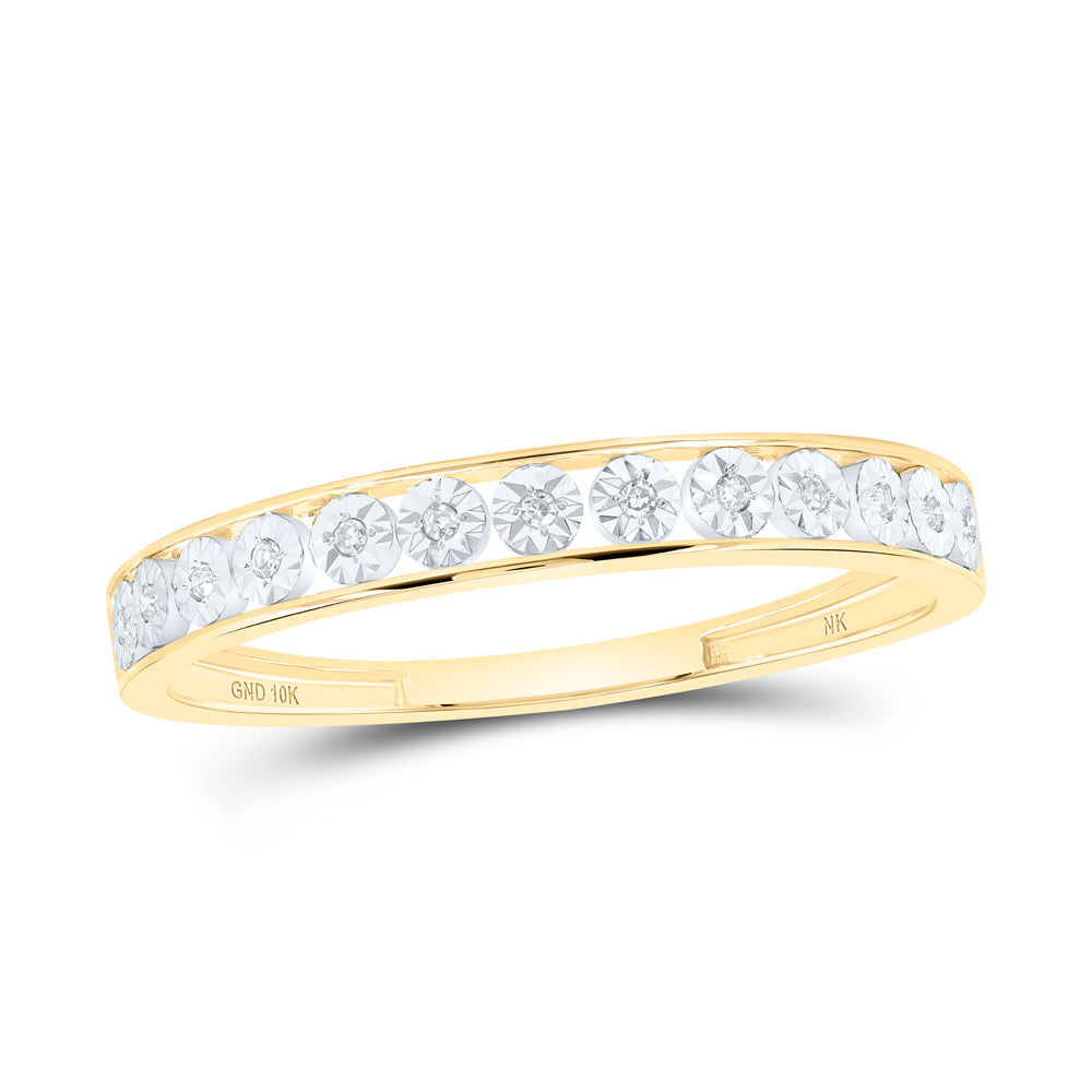10kt Yellow Gold Womens Round Diamond Band Ring .03 Cttw