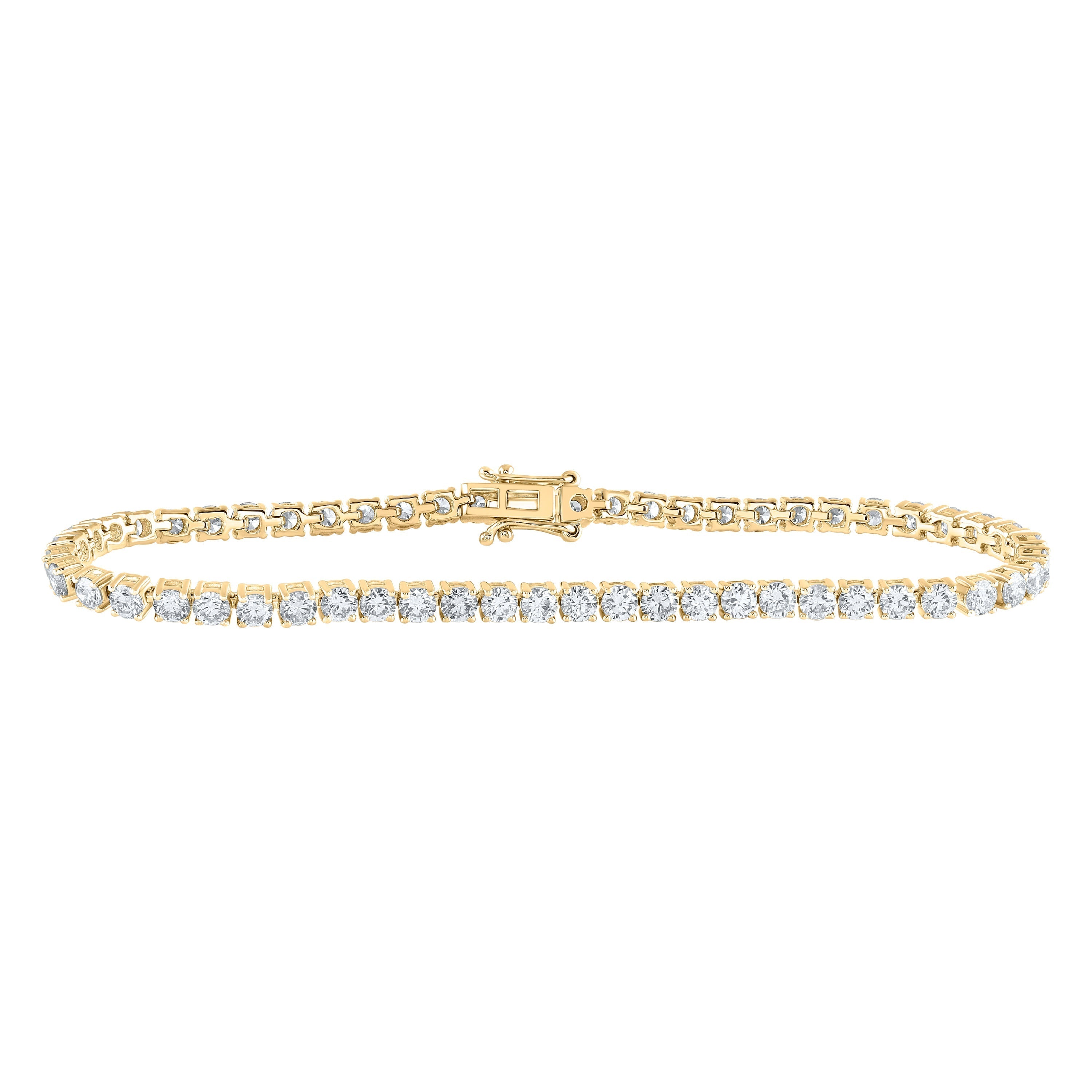 14kt Yellow Gold Womens Round Diamond Fashion Bracelet 6 Cttw