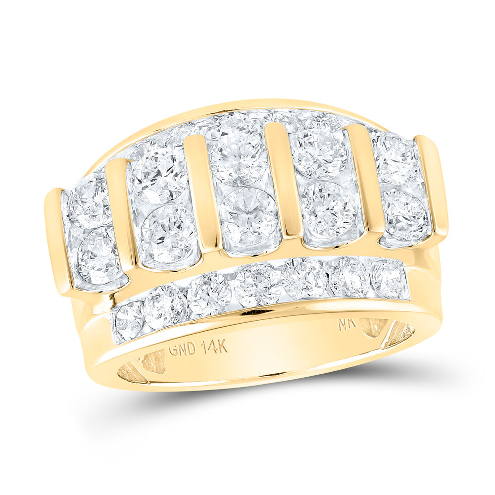 14kt Yellow Gold Mens Round Diamond Band Ring 4 Cttw