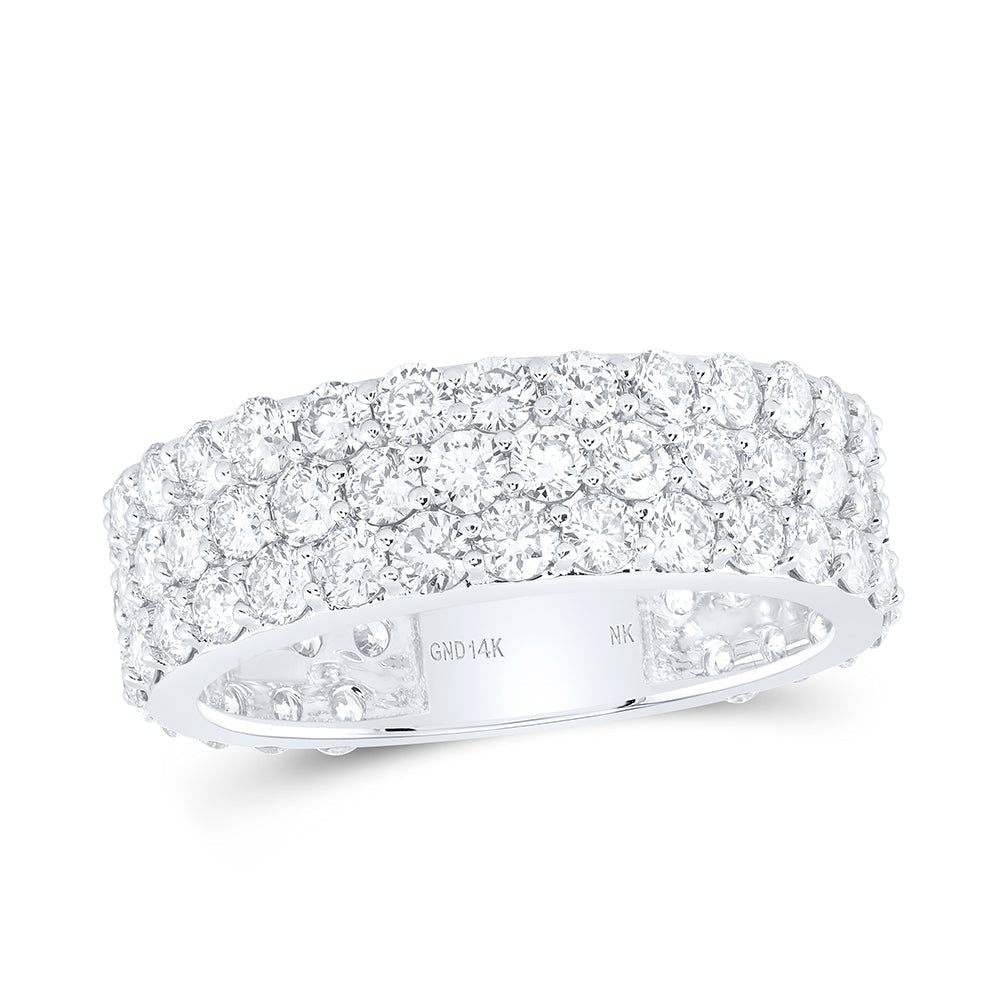 14kt White Gold Womens Round Diamond Pave Band Ring 2-7/8 Cttw