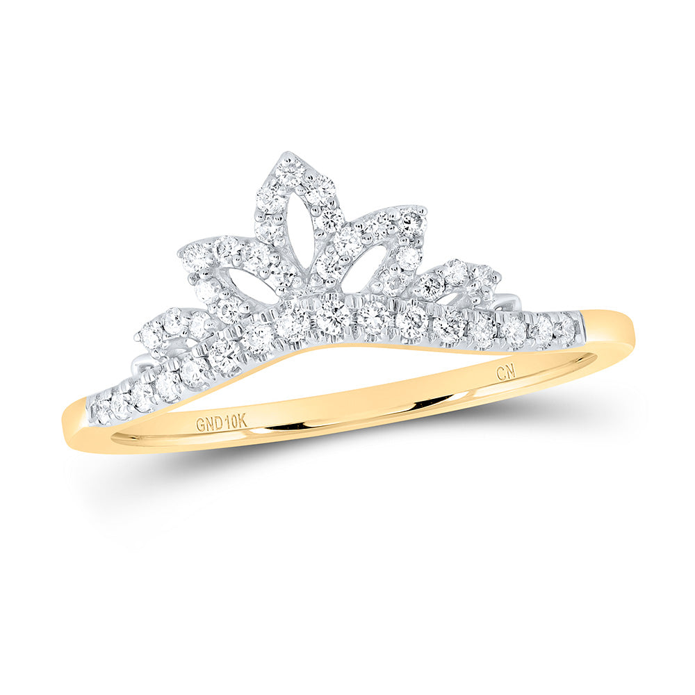 10kt Yellow Gold Womens Round Diamond Enhancer Wedding Band 1/5 Cttw