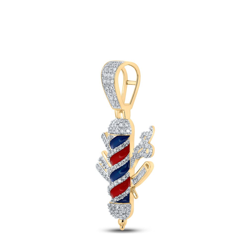 Gold barber sales pole pendant