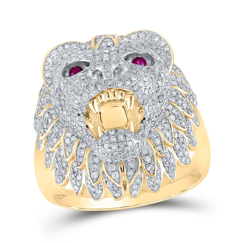 22K Gold Hand-carved Lion Ring Set With .17 Carats of Diamonds Solid 22K  Weighs 22 Grams. 18K and 24K Available With Other Gemstones D - Etsy
