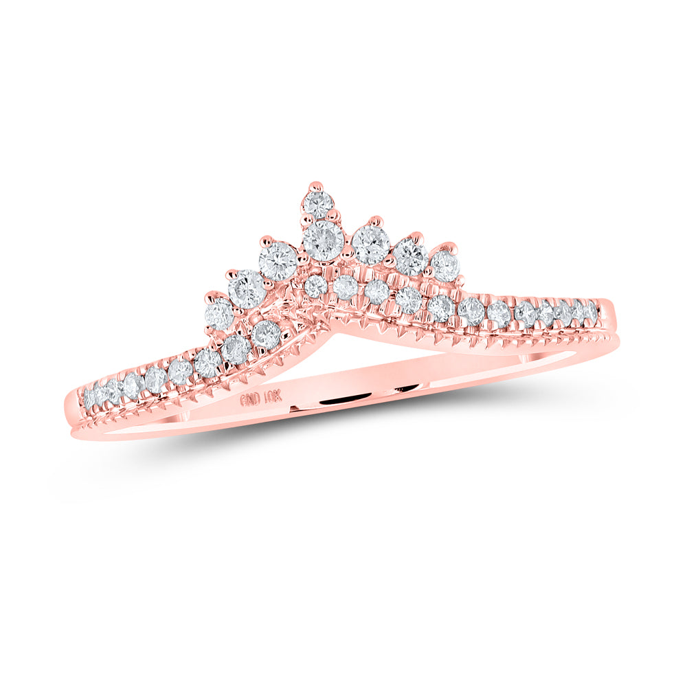 10kt Rose Gold Womens Round Diamond Enhancer Wedding Band 1/6 Cttw