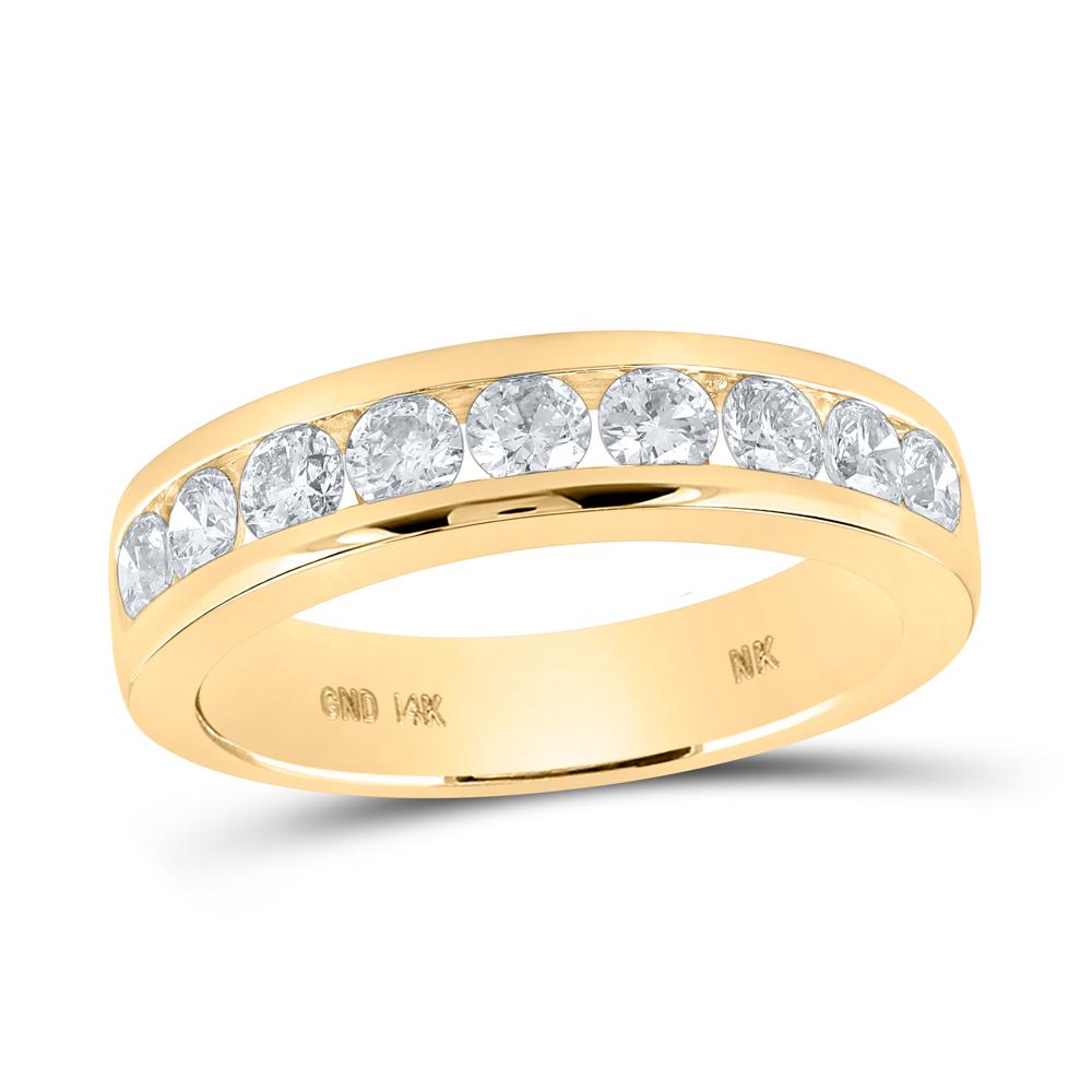 14kt Yellow Gold Womens Round Diamond Band Ring 7/8 Cttw