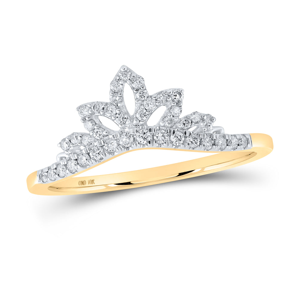 10kt Yellow Gold Womens Round Diamond Enhancer Wedding Band 1/5 Cttw