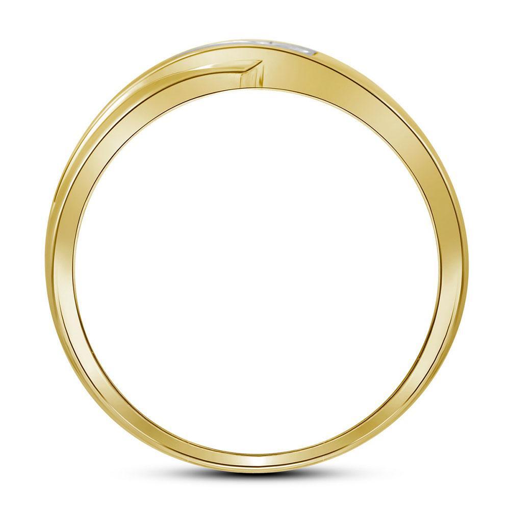 10kt Yellow Gold Mens Round Diamond Wedding Band Ring 1/8 Cttw