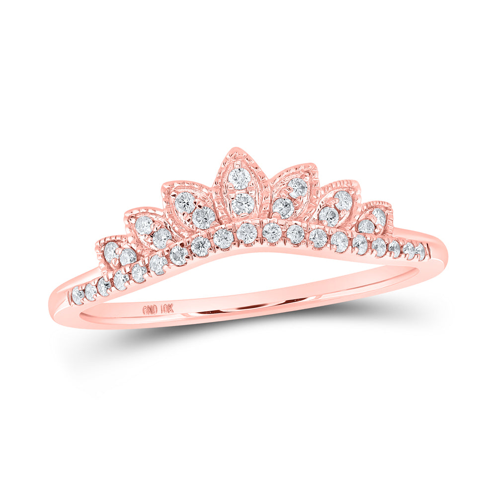 10kt Rose Gold Womens Round Diamond Enhancer Wedding Band 1/6 Cttw