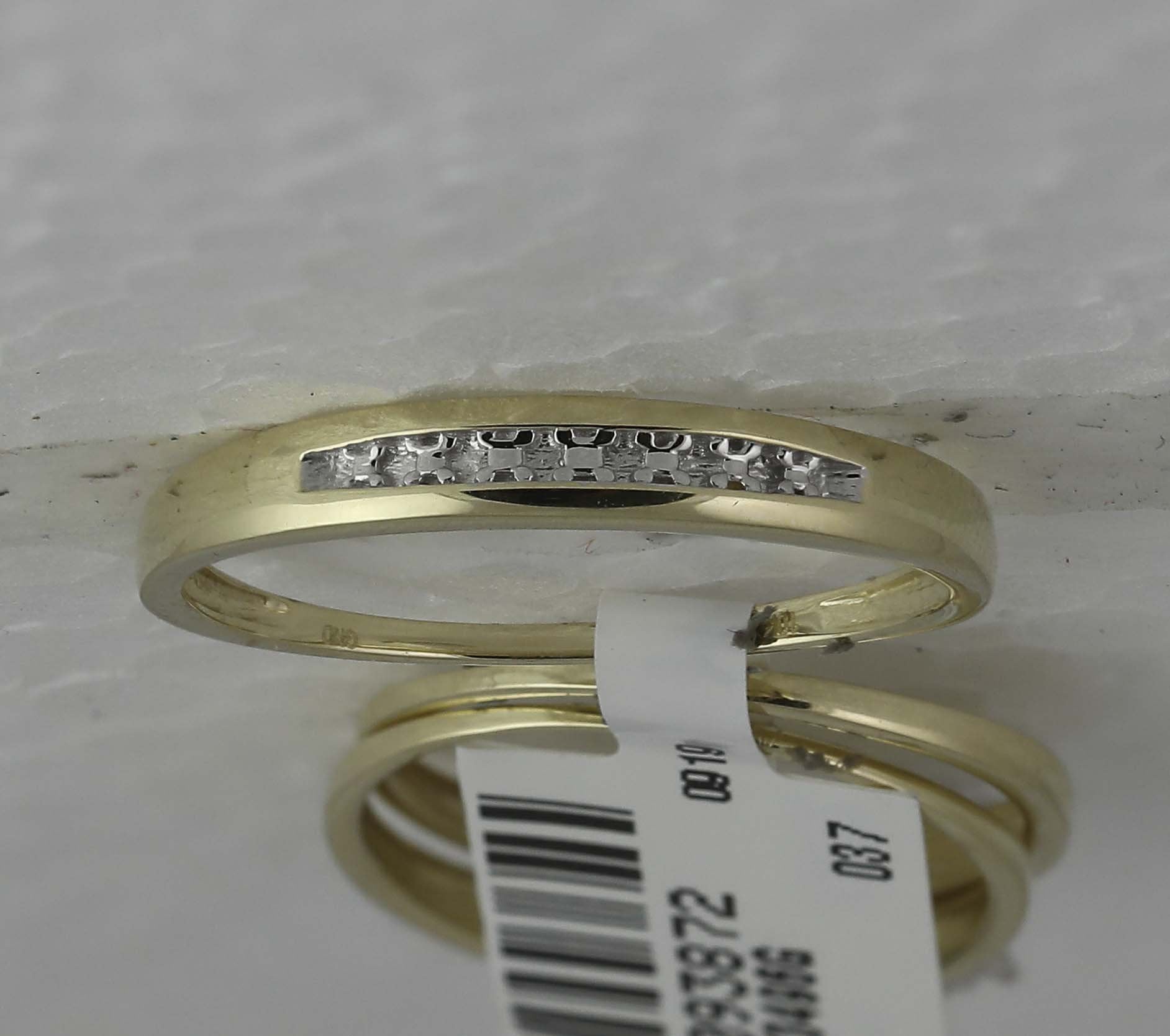 10kt Yellow Gold His Hers Round Diamond Solitaire Matching Wedding Set 1/12 Cttw