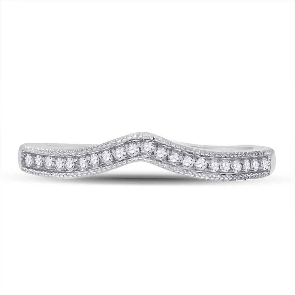 14kt White Gold Womens Round Diamond Enhancer Wedding Band 1/12 Cttw