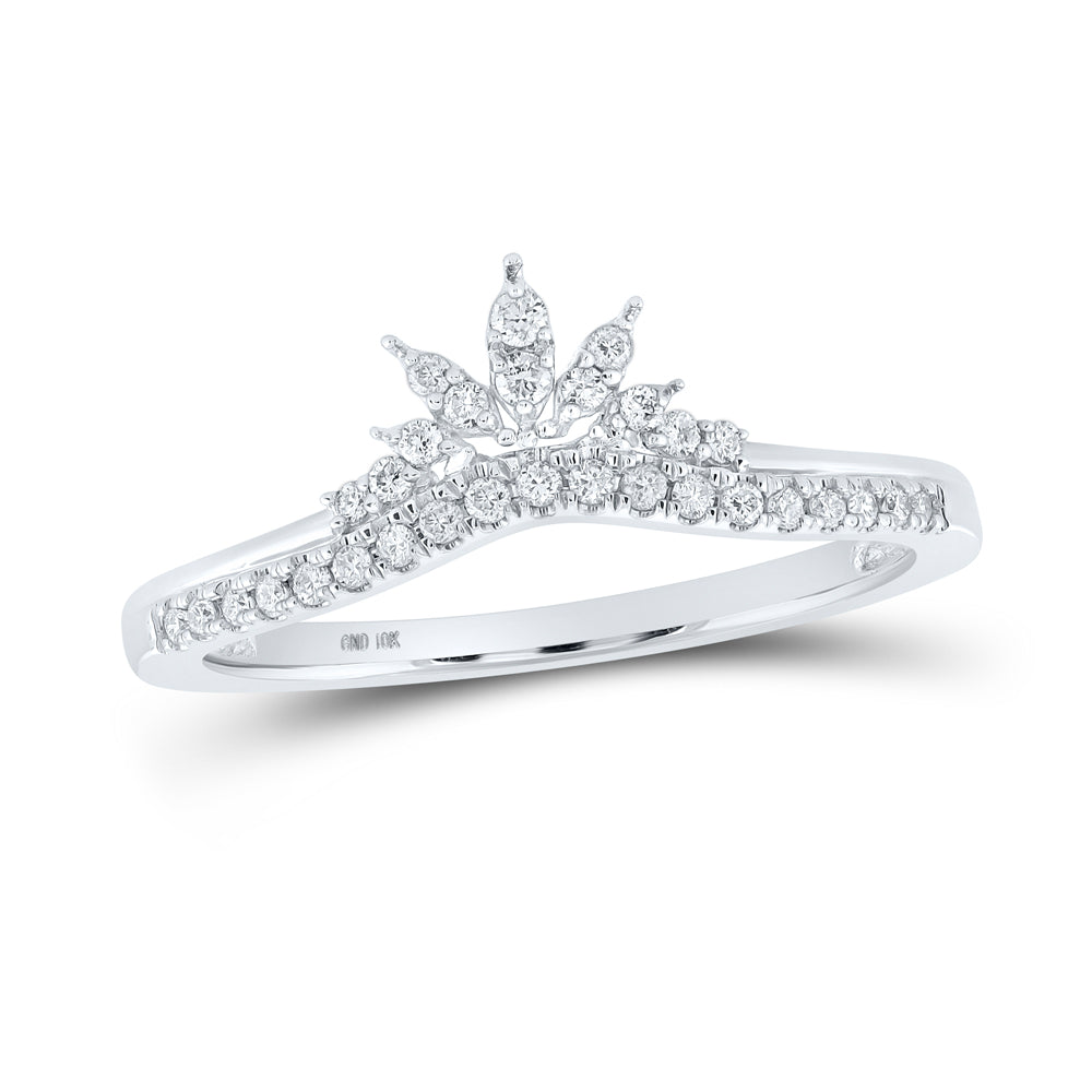 10kt White Gold Womens Round Diamond Enhancer Wedding Band 1/6 Cttw