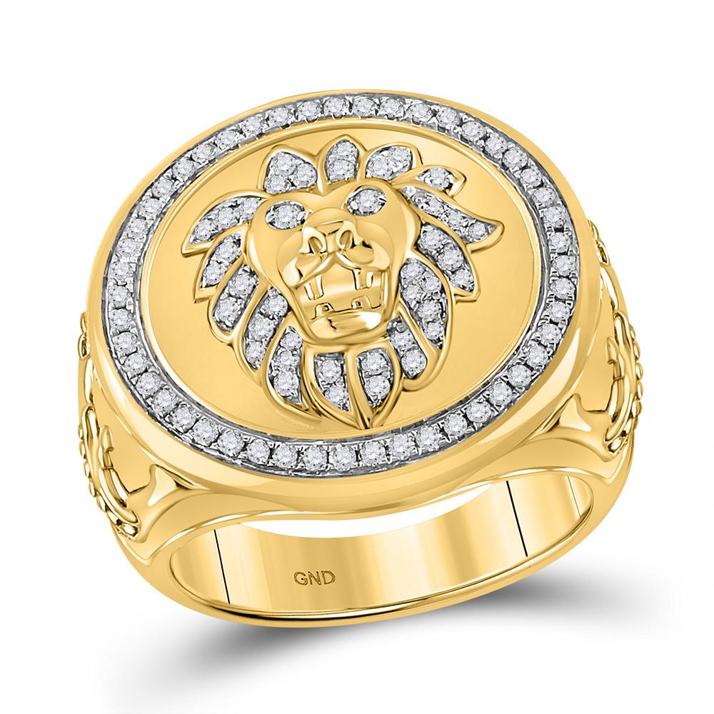 Hoyon 18k Yellow Gold Color Full Diamond Zircon Lion Ring For Men Wedding  Punk Style Engagement Ring For Men And Women Jewelry - Rings - AliExpress