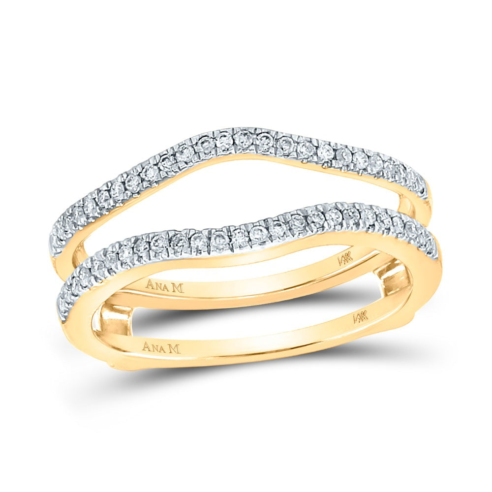 14k White Gold round and baguette diamond ring guard - Dianna Rae Jewelry