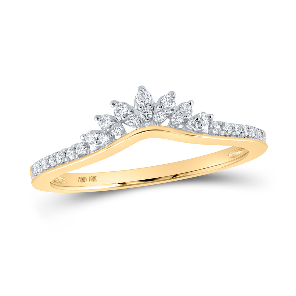 10kt Yellow Gold Womens Round Diamond Enhancer Wedding Band 1/6 Cttw