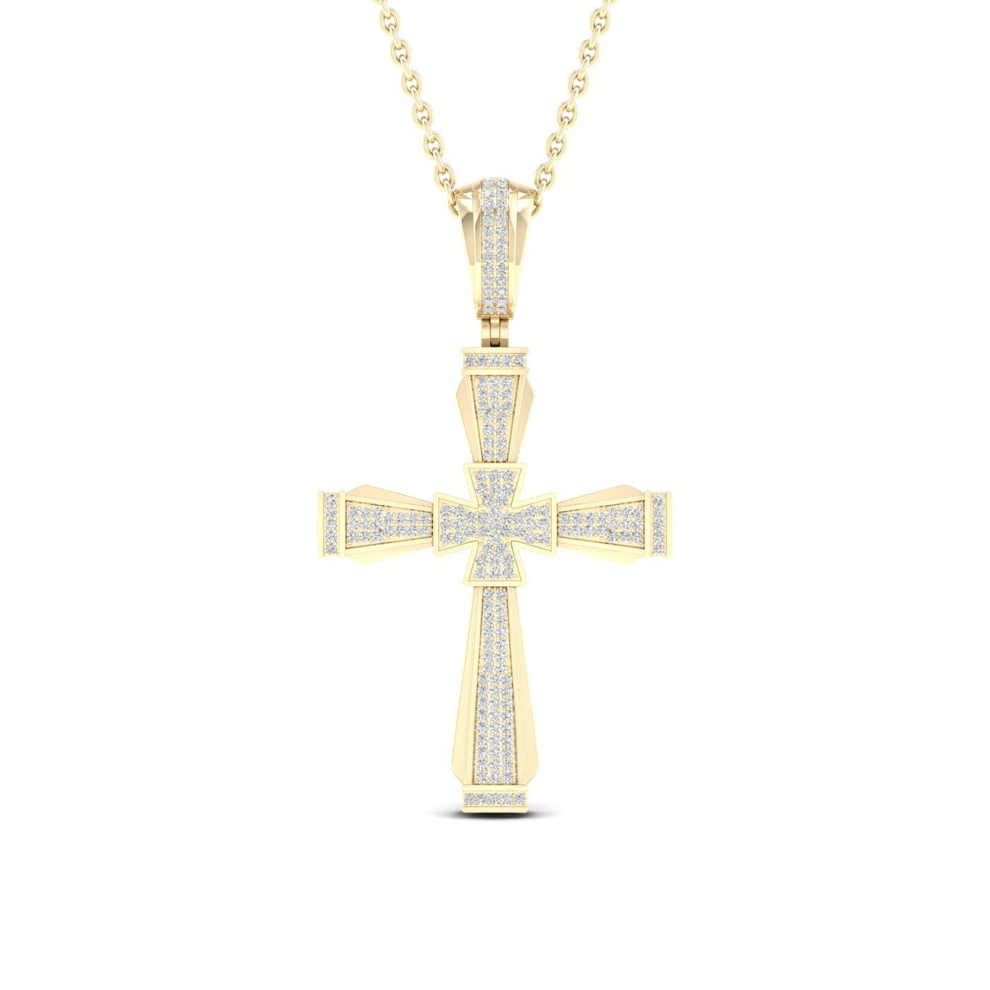 10kt Yellow Gold Mens Round Diamond Cross Charm Pendant 1/2 Cttw