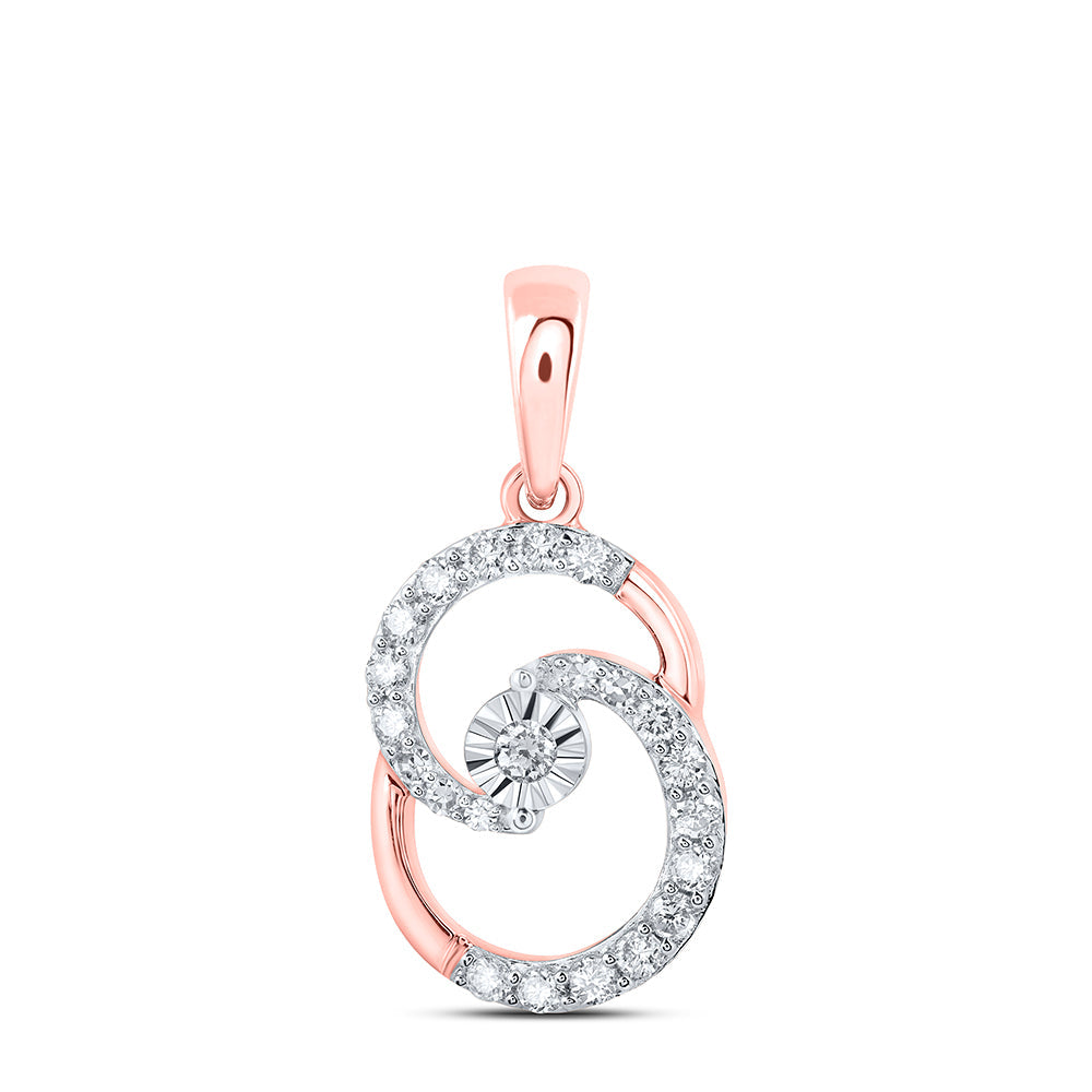 10kt Rose Gold Womens Round Diamond Fashion Pendant 1/4 Cttw