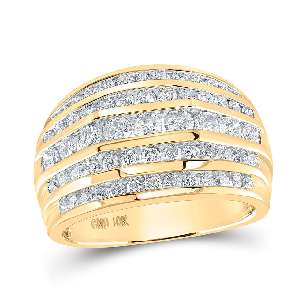 10kt Yellow Gold Mens Round Diamond Band Ring 2 Cttw