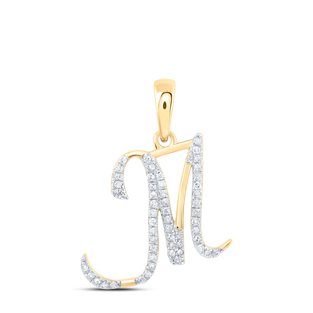 M Initial Pendant in 10kt Yellow Gold