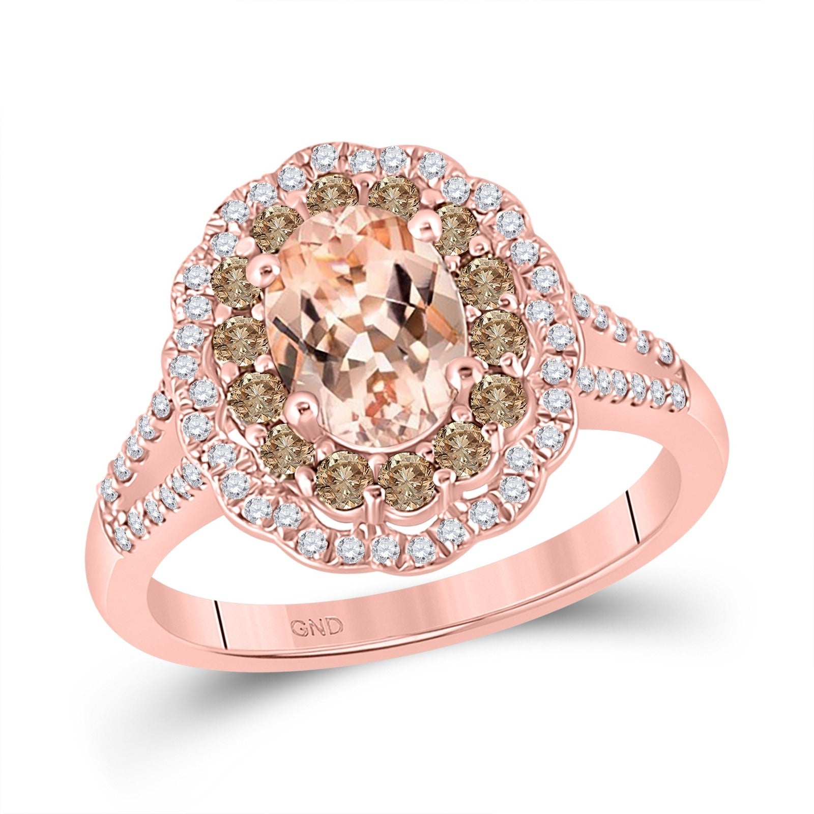 10kt Rose Gold Round Morganite Solitaire Bridal Wedding Engagement Ring 1-3/8 Cttw