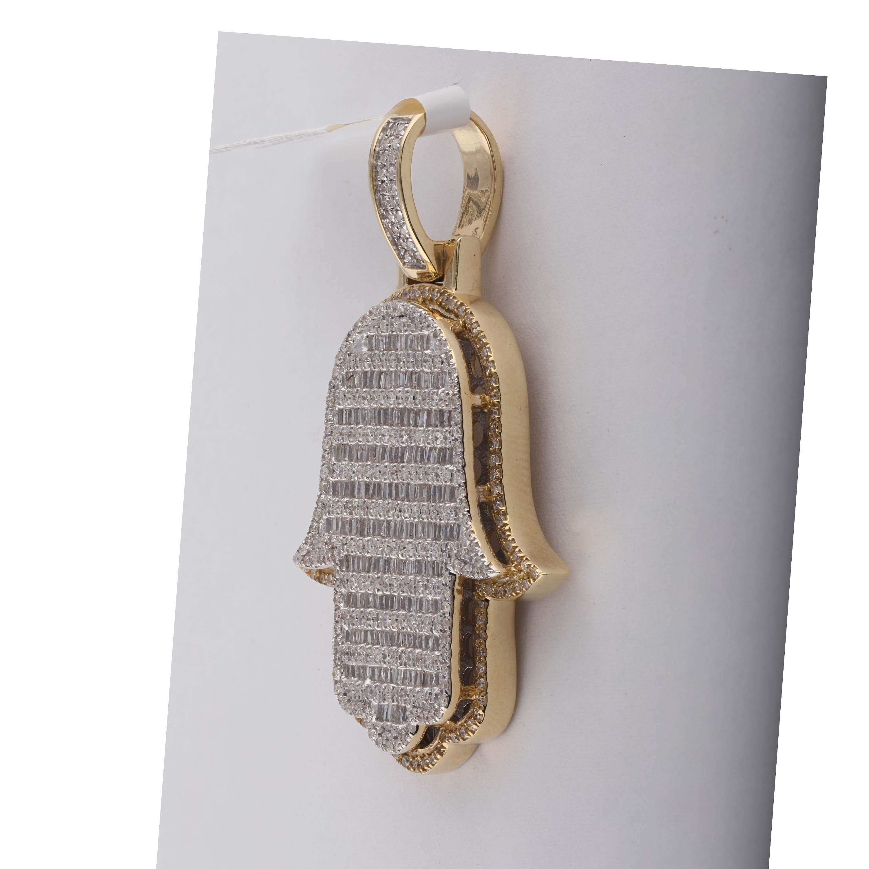 Mens diamond hamsa shop pendant