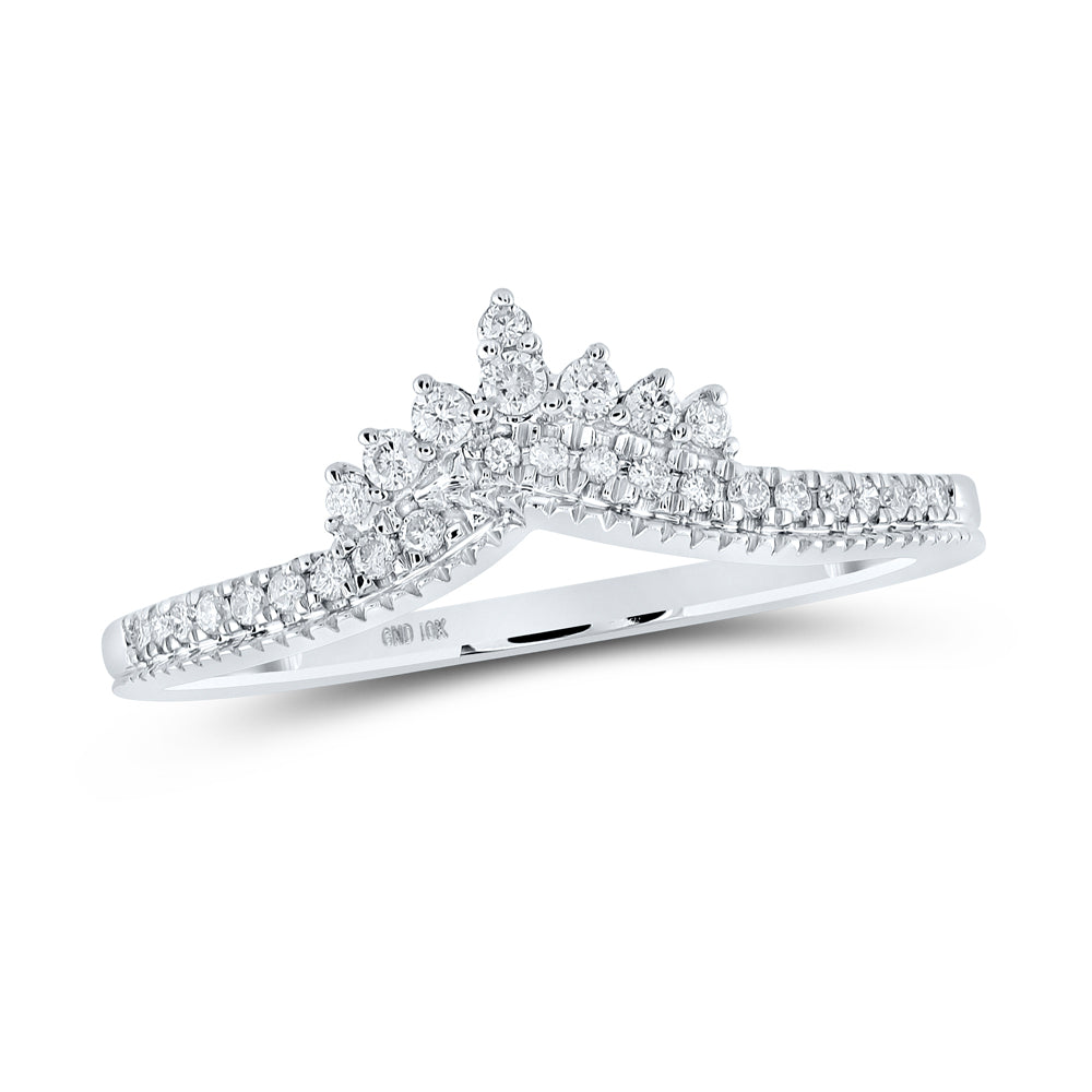 10kt White Gold Womens Round Diamond Enhancer Wedding Band 1/6 Cttw
