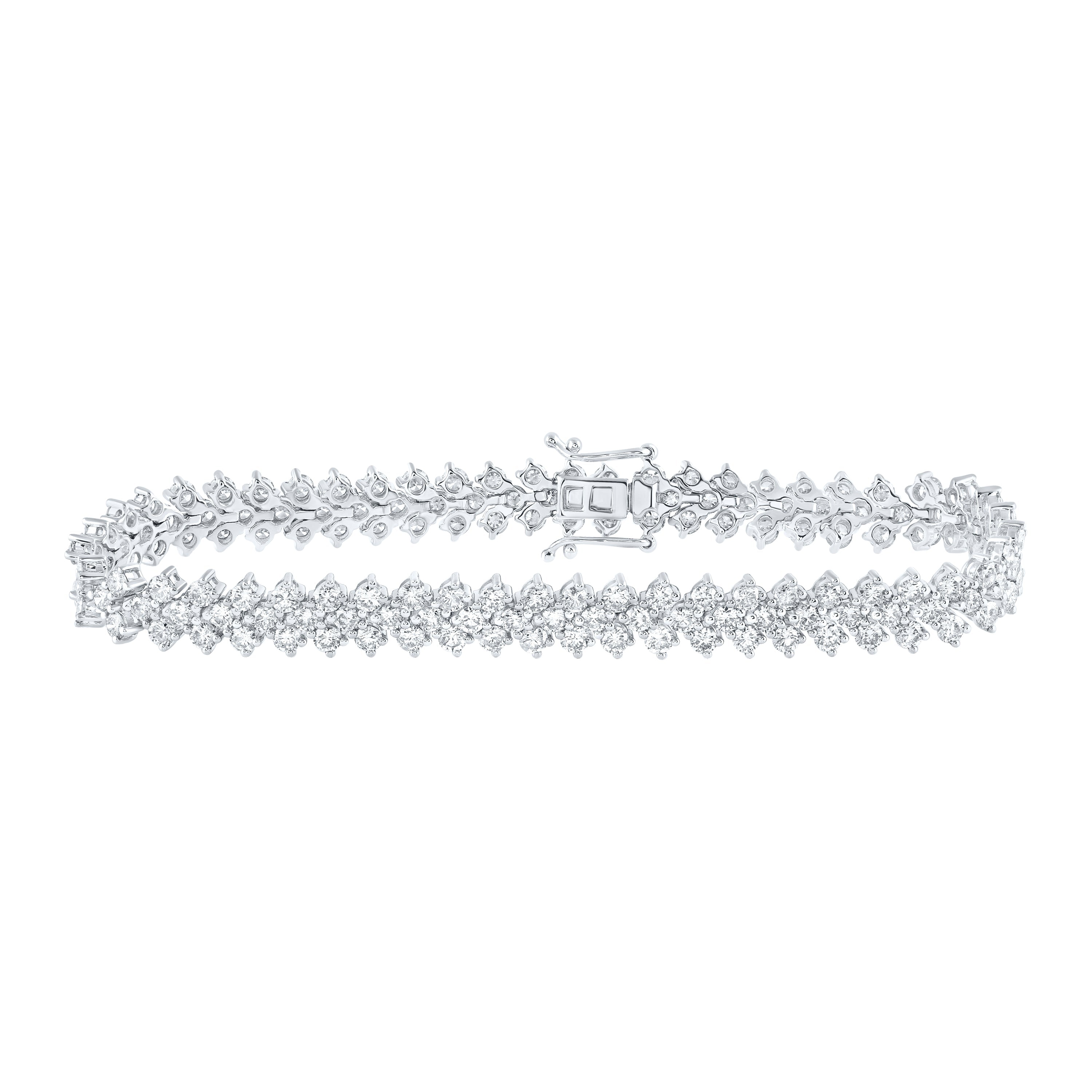 14kt White Gold Womens Round Diamond Tennis Bracelet 8-3/8 Cttw