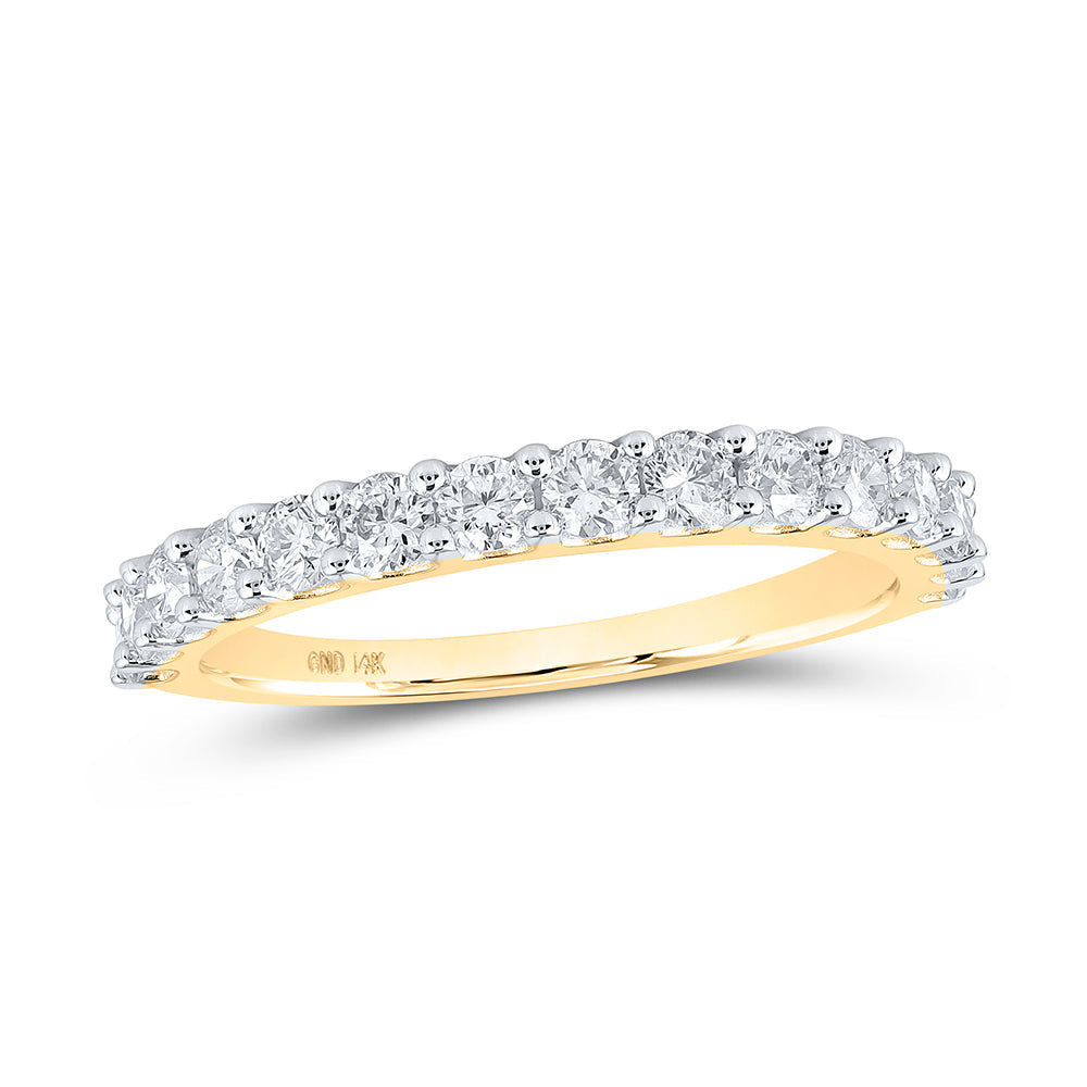 14kt Yellow Gold Womens Round Diamond Band Ring 7/8 Cttw