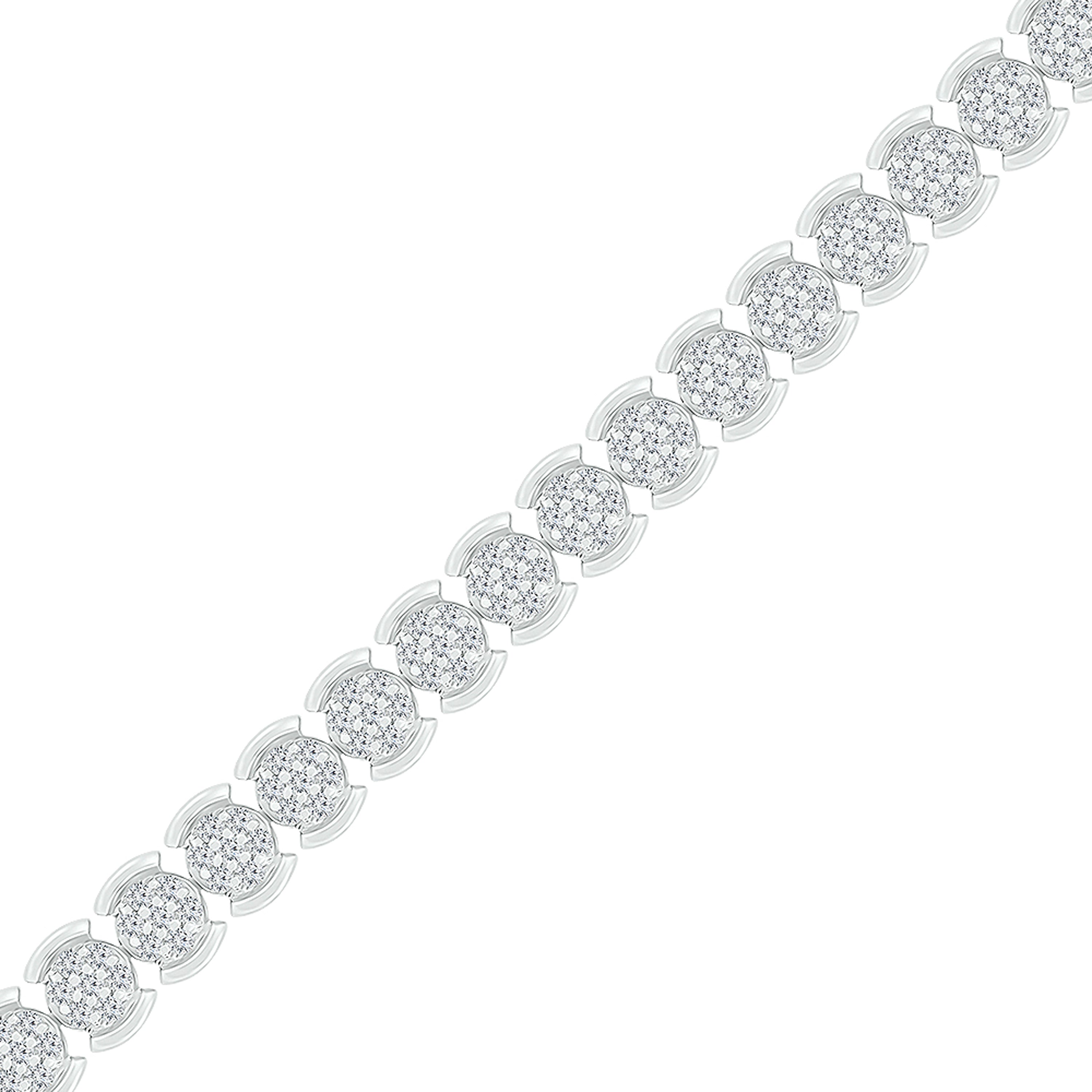 10kt White Gold Womens Round Diamond Fashion Bracelet 2 Cttw