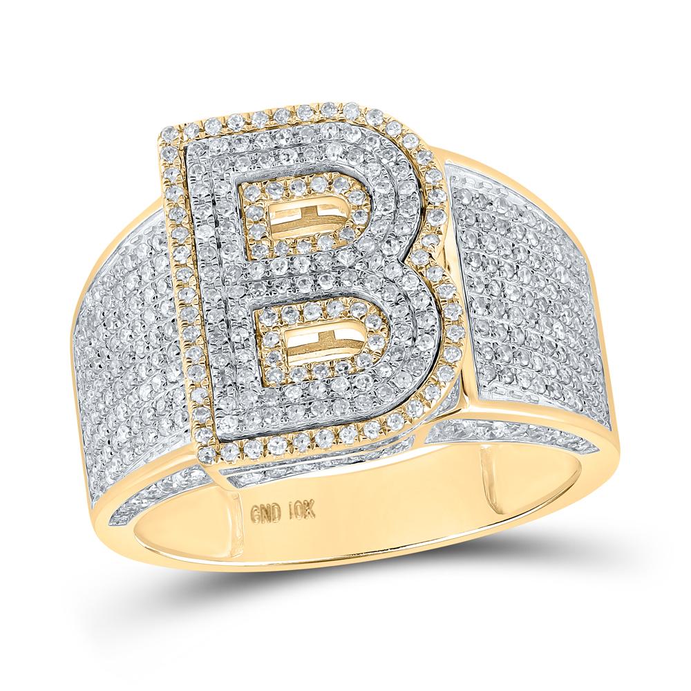 B letter gold ring hotsell
