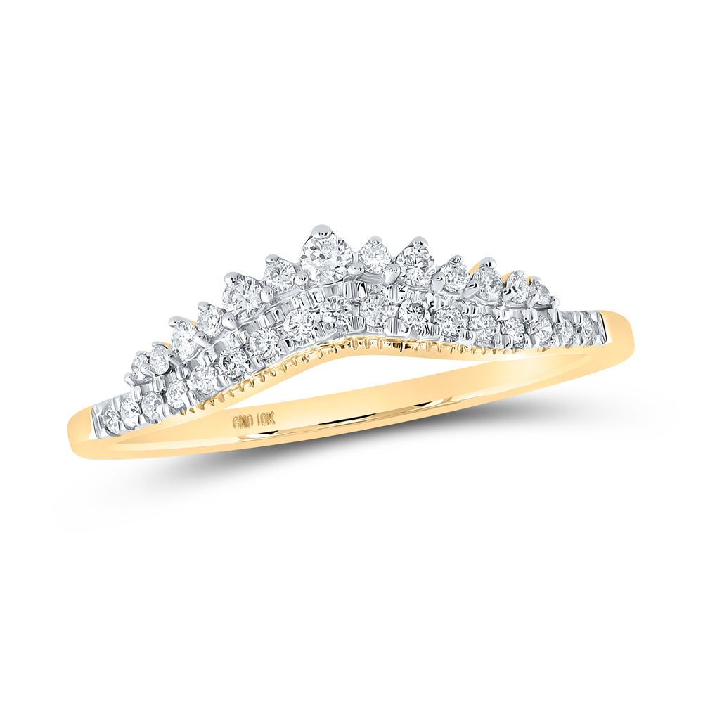 10kt Yellow Gold Womens Round Diamond Enhancer Wedding Band 1/5 Cttw