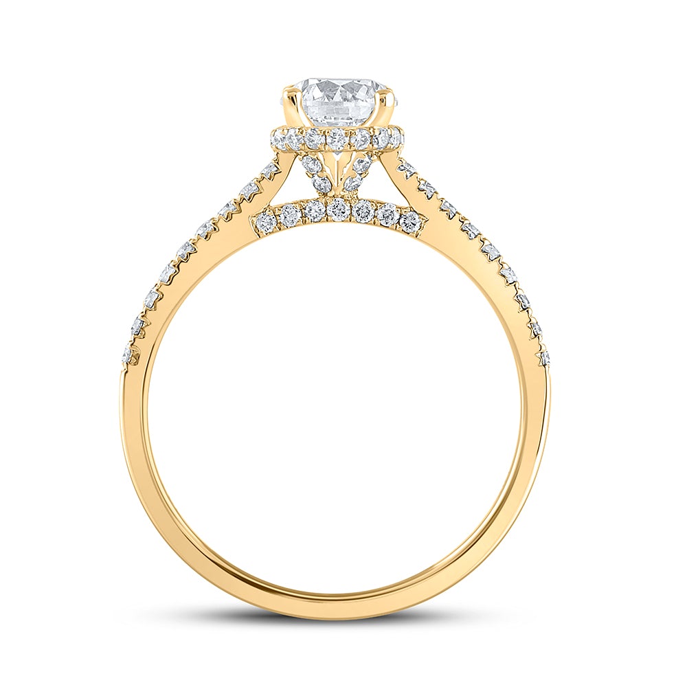 14kt Yellow Gold Round Diamond Solitaire Bridal Wedding Engagement Ring 1 Cttw